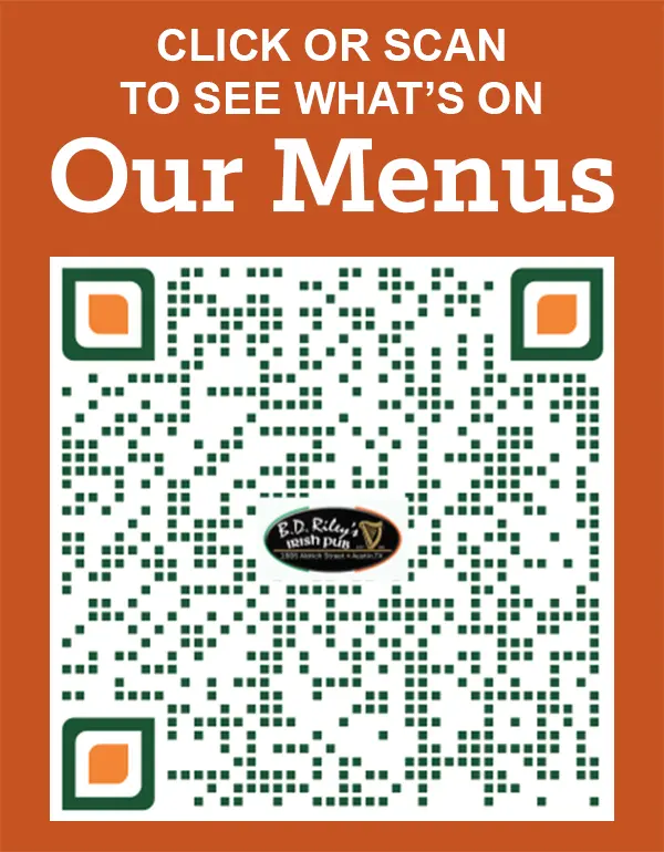 QR Code scannable to reveal online menu